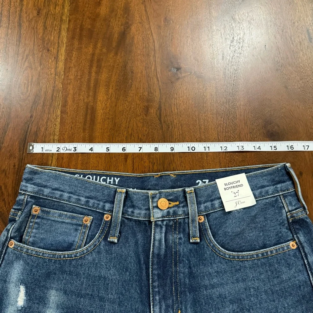 New! J. Crew Slouchy Boyfriend Jeans in Barn Wash Size 27 - Picture 8 of 10